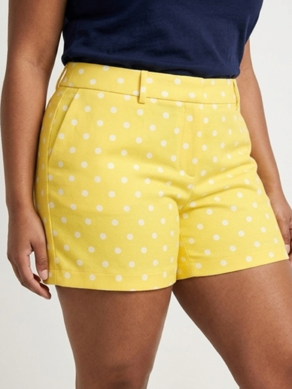 Ann Taylor Yellow Polka Dot High-Waist Shorts